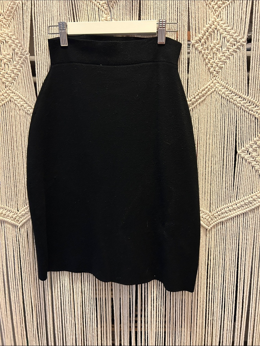 Anthropologie Black High-Rise Winter Skirt